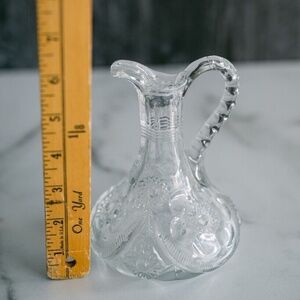 Antique Vintage Crystal Pressed Cut Glass Cruets Bottle